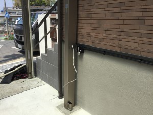 2019/9/6 カーポート照明電源と監視カメラ工事